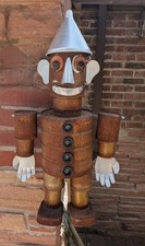 VINTAGE HAND MADE TRAMP FOLK ART CAN TIN MAN 24