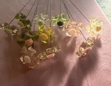 Vintage MCM Resin Lucite Flower Bouquet Acrylic 60/70s wire stem π picture