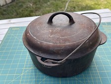 Vtg Griswold 1278C No 8 Dutch Oven W/ 1288B Self Basting Lid Sits Flat No Spin picture