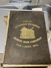 Huge Antique 1853 Gleasons Pictorial Bound Newspaper Loaded Victorian Print Rare picture