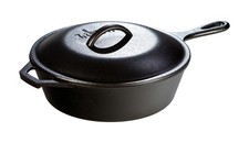 Lodge 3 Quart Pre-Seasoned Cast Iron Deep Skillet Lid L8Cfkplt picture