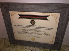 SCSA - AFGHANISTAN CAMPAIGN COMMEMORATIVE MEDAL CERTIFICATE ~ Type 1 picture