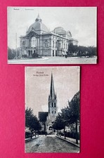 2 x Postcard Rostock 1917 City Theatre and Holy Spirit Church (182369 picture
