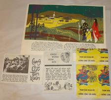 3 VINTAGE 1960s VIETNAM WAR PROPAGANDA LEAFLETS & 14x10