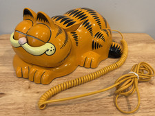 Vintage Garfield Tyco Novelty Landline Phone Telephone Animated Eyes 1980s READ picture