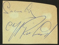 Cliff Richard signed autograph 2.5x3 cut British Singer and Actor picture