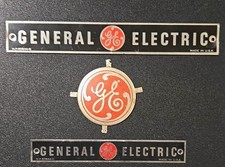 Vintage General Electric 1940s-50s Appliance Placard Badge Sign Logo NP60844B&C picture