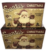 Nice 2 Large decor Stacking Bob’s Boxes Christmas Santa Thick Cardboard Decor picture