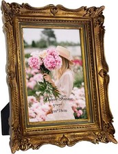 5x7 Vintage Bronze Picture Frame,5 by 7 Ornate Antique Picture Frame for Wedding picture