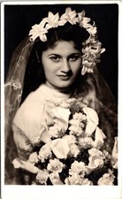 PRETTY YOUNG BRIDE :STUDIO SOUREN : ARMENIAN : CAIRO, EGYPT : VINTAGE PHOTOGRAPH picture