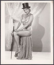 Vintage 1950's Girlie PINUP Photo ~ African American ~ Black ~ Nude B&W Original picture