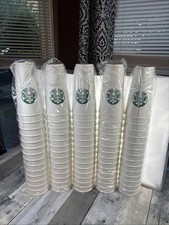 STARBUCKS Disposable PAPER CUPS 24 Oz Venti Large - 5 Sleeves (75 Cups) Sealed picture