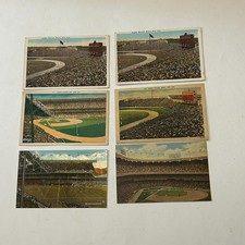Vtg 1920s-1940s Lot of 6 YANKEE STADIUM Postcards Baseball Original Linen Crowd picture