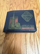 Antique Vtg New York World's Fair 1939-40 Zipper School Autograph Book Journal picture
