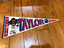 Vintage LAWRENCE TAYLOR NEW YORK GIANTS #56 caricature Full Pennant Flag 30