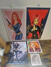 Marvel Avengers - Black Widow - Scarlet Johanssen - Signed Sketch Prints GARD ++ picture