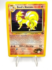 Vintage English Brock's Ninetales 3/132 Gym Challenge Holo Poor Pokemon Card picture