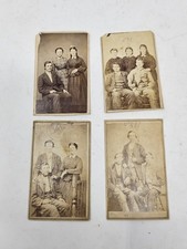 4 Antique 1800s  Family CDV Photo Card – Original Sepia  Portrait Photography picture