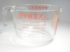 NEW Pyrex Measuring 8 Cup Glass 64oz Red Lettering 2 Qt Batter Bowl Corning USA picture
