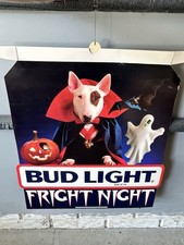 Vintage Bud Light Fright Night Spuds MacKenzie Halloween Banner Sign picture