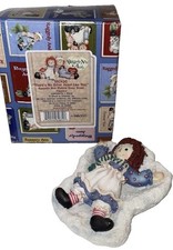 Fun NIB Vintage Raggedy Ann & Andy Snow Angel Christmas Figurine  picture