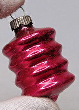 Vintage pre WWII BARREL Outdent DROP Glass Christmas Ornament Shiny Brite picture