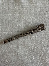 Antique Sterling Silver Cigarette Holder - Early 1900s Filigree Silver Lattice picture
