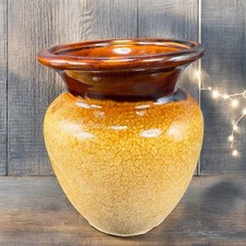 Royal Haeger Brown Earth Glaze Ceramic Vase Vessel Drip Glaze Signed Pottery VTG picture