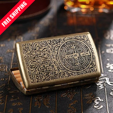 Retro Metal Cigarette Case Constantine Pattern Portable Lightweight Holder picture