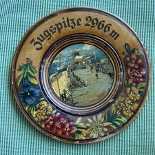 Vintage 1970s Zugspitze Germany Wooden Souvenir Plate picture