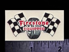 FIRESTONE Equipped - Original Vintage 1960's 70's Racing Decal/Sticker - 2 inch picture