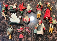 VTG 1989 House of Hatten 12 Days of Christmas Ornament Complete Set Great Shape picture