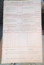 Over 100 Yrs Old Antique 1800’s Trustee Report & Financial Statement School picture