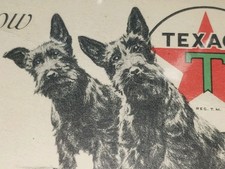 VINTAGE 1931 Texaco Scottie Dogs Advertising Postcard 1933 Indiana Postmark Mail picture