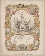 Photo:New York NY c1848 Order of United Americans Certificate picture