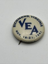 1941 VEA Richmond Virginia Convention Pinback Button Nov 18-21 St Louis Button picture