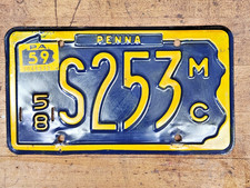 Vintage 1958 PA License Plate Motorcycle picture