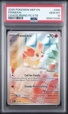 2026 POKEMON CHAOS RISING POKEMON CENTER ETB PROMO #080 FENNEKIN PSA 10 picture