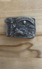 Vintage 80s The Great American Buckle Co Nebraska The Good Life USA Made Buckle picture
