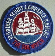 VINTAGE GIRL SCOUT PATCH~Mariner Scouts Lawrence Kansas~The Sea Witch~ sailboat picture