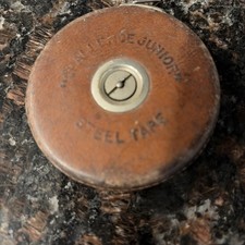Vintage Lufkin Rule Co Tape Measure 50ft  Leather Challenge Junior Steel Tape  picture