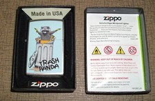 NEW ZIPPO TRASH PANDA RACCOON SATIN CHROME LIGHTER *Unfired * limited 2024 picture