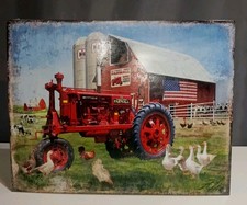 McCormick Deering Farmall Equipment Used Here,Tin Metal Sign, 16