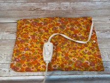 Works Vintage 70s NECO Electric Heating Pad Retro Floral Orange Flowers picture