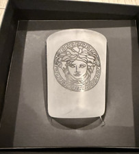 VERSACE WHITE Glass Medusa Logo Votive Cup Candle Holder NIB picture