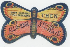 Diecut Butterfly 1880's Trade Card picture