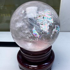 3.6LB Natural TOP rainbow clear Quartz sphere Crystal Energy ball Reiki Healing picture
