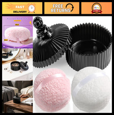 3pcs Large Powder Puff & Luxury Glass Container Set | 5.5