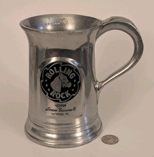 RARE Vintage Rolling Rock Solid Pewter Metal Stein Beer Mug picture