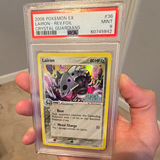 Pokémon EX Crystal Guardians Lairon 36 Reverse Foil PSA 9 2006 English picture